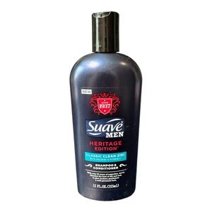 Suave Men Heritage Edition 2 in 1 Shampoo and Conditioner 12 FL OZ NEW